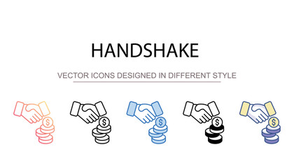 Handshake icon design with white background stock illustration