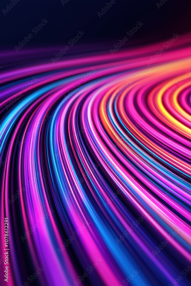 Wall mural a vibrant and dynamic wave of colored light creating an abstract background, perfect for technology 