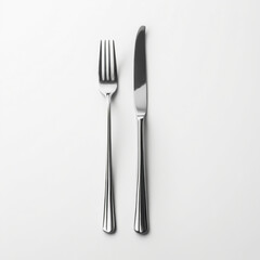High-quality photograph of a shiny silver fork, isolated on a solid white background