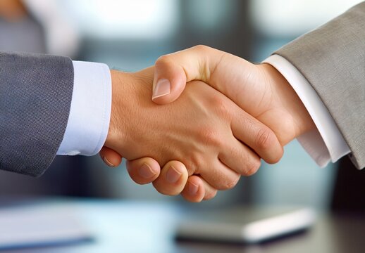 Closeup Handshake Business Deal Agreement