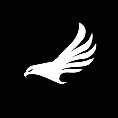 eagle logo side view symbol vector