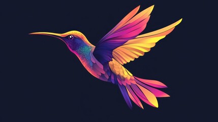 Obraz premium Hummingbird in Flight: A Digital Masterpiece