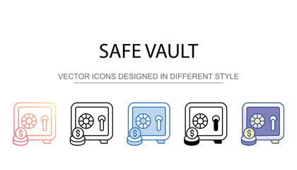 Safe Vault icon design with white background stock illustration