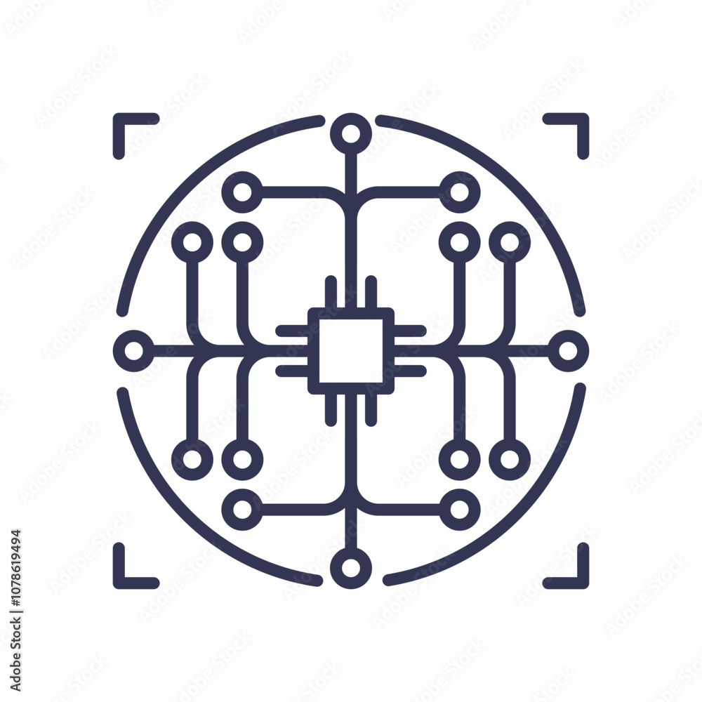 Poster Abstract circuit board symbolizing digital processing and connectivity.