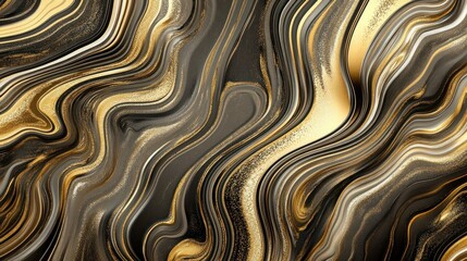 Fototapeta premium Abstract Gold and Black Waves Background