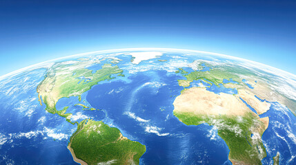 Fototapeta premium The Earth as a globe with a blue ocean and green land