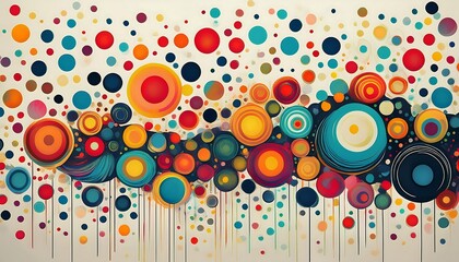 Obraz premium Bright polka dot pattern on white background