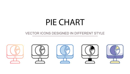 Pie Chart icon design with white background stock illustration