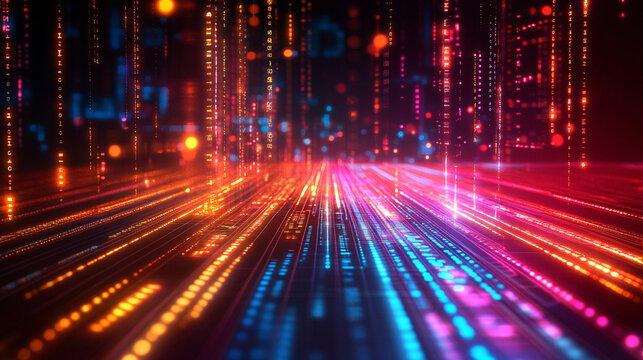 Abstrakcyjne tło danych cyfrowych. elementy technologiczne, analiza danych, tło generative ai 