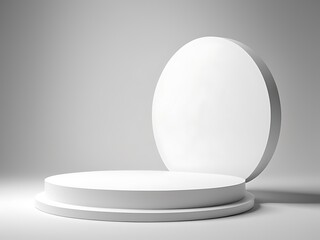 Clean white 3d podium scene for product display or mockup