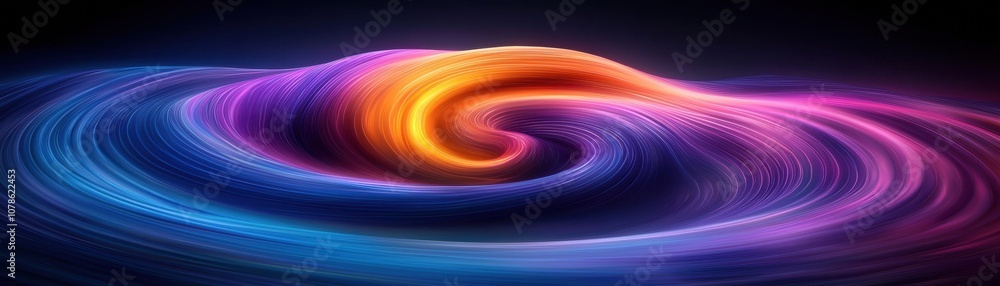 Poster a vibrant swirl of colors creating an abstract wave pattern, ideal for backgrounds, digital art, or 