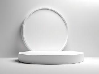 Clean white 3d podium scene for product display or mockup