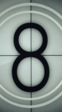 16mm and 35mm film leader. Old film effect with detailed hair lines, scratches and grain. Cold colors. Countdown. Ready to compose using modes. More options in my portfolio.