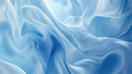 Obraz premium Soft Blue Fabric Flowing in Gentle Waves