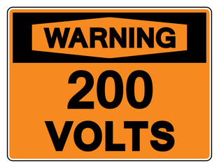 Fototapeta premium Warning 200 Volts Tag Symbol Sign,Vector Illustration, Isolate On White Background Label. EPS10