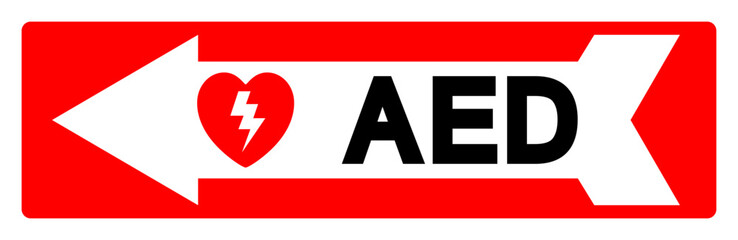 AED Symbol Sign, Vector Illustration, Isolate On White Background Label .EPS10