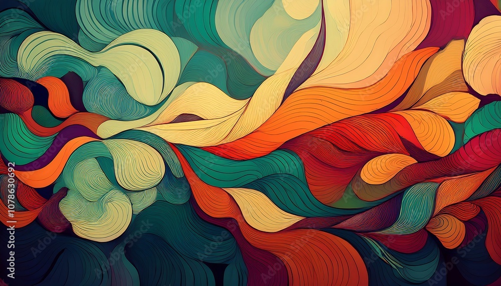 Poster abstract pattern with neutral colors