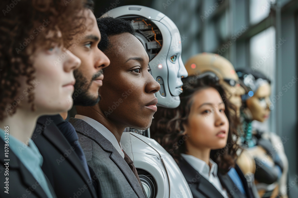 Poster futuristic science innovation in robotics and artificial intelligence - generative ai