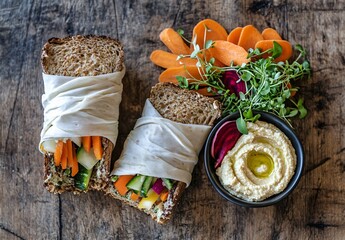 Hummus Veggie Wraps with Carrot and Beet