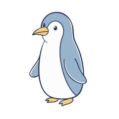 vector art,  flat illustration penguin icon