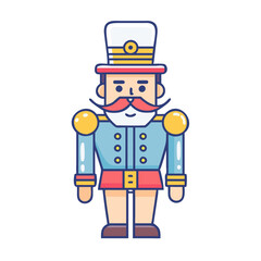 nutcracker figure vector art,  flat illustration nutcracker figure icon