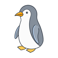 vector art,  flat illustration penguin icon