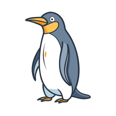 vector art,  flat illustration penguin icon