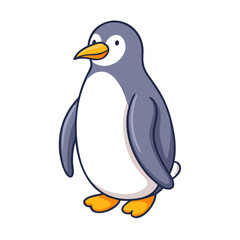 vector art,  flat illustration penguin icon