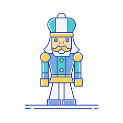 nutcracker figure vector art,  flat illustration nutcracker figure icon