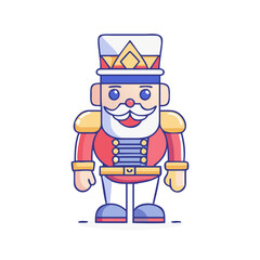 nutcracker figure vector art,  flat illustration nutcracker figure icon