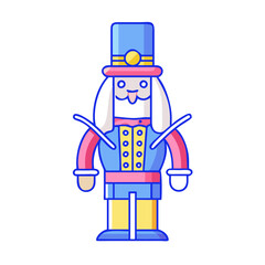 nutcracker figure vector art,  flat illustration nutcracker figure icon