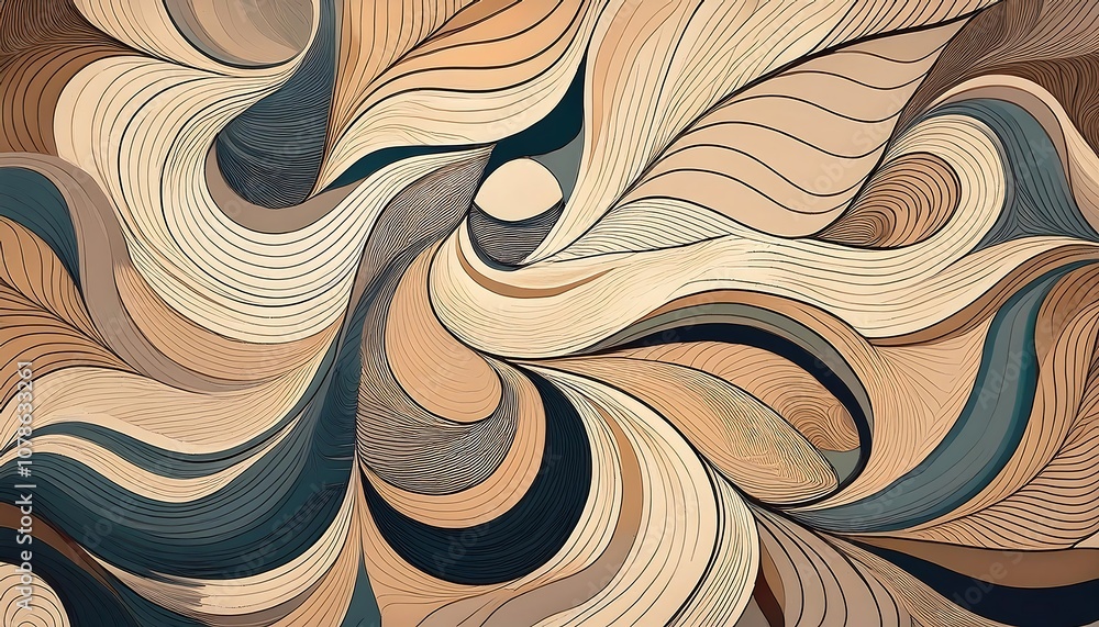 Poster abstract pattern with neutral colors