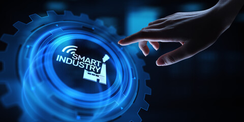 Smart industry 4.0, automation and optimisation concept on virtual. Business and modern technology concept.