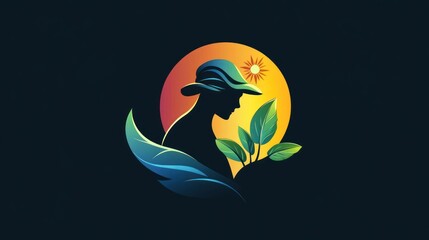 Woman with a Hat and Leaves  in the Sun