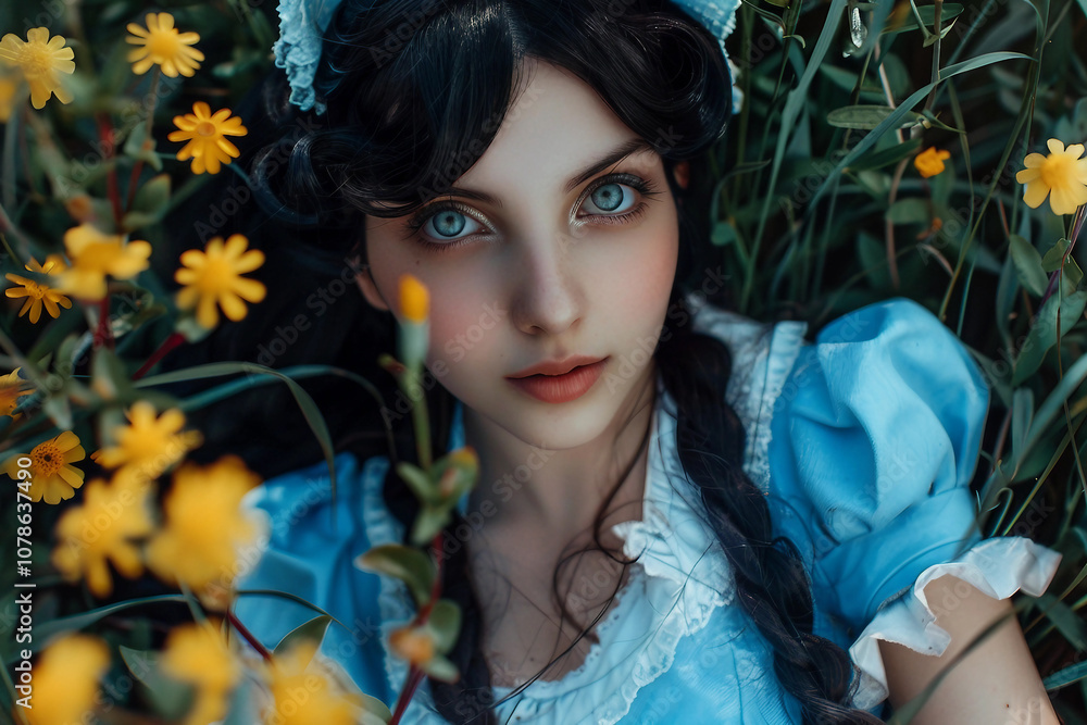 Aufkleber fairytale character in the magical forest created with generative ai technology