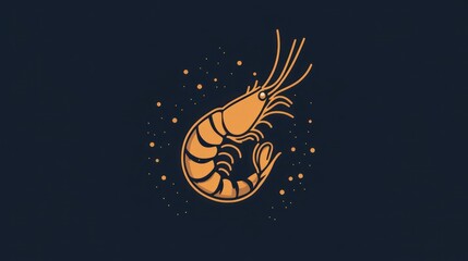 Shrimp Illustration with Minimalist Design