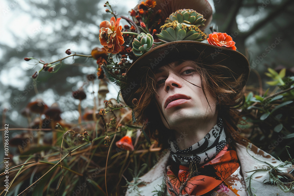 Poster fairytale character in the magical forest created with generative ai technology