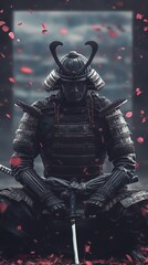 Fototapeta premium Samurai Warrior in Full Armor