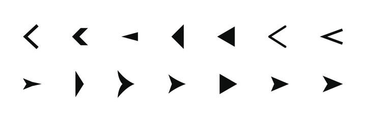 Black arrow vector icon pack. Arrow icon.