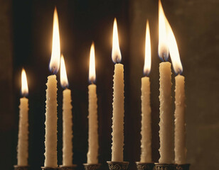 A lighting ceremony featuring burning candles.