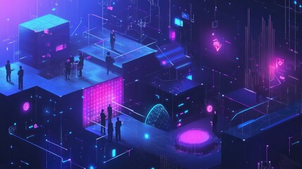 Obraz premium A Futuristic Digital Landscape