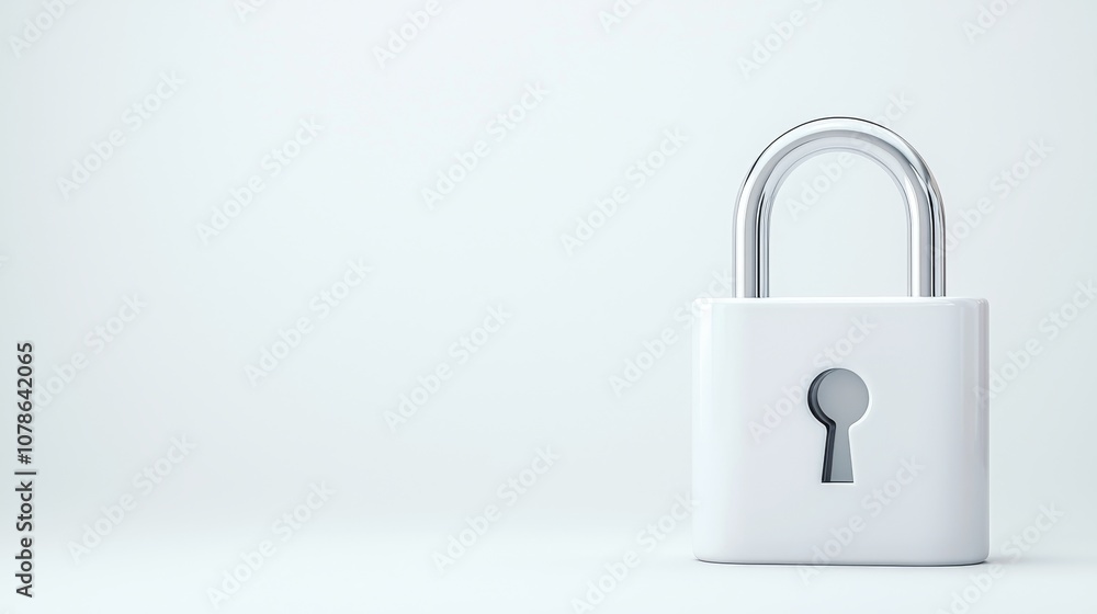 Poster symbolizing security, protection, and privacy in both digital and physical spaces, this minimalist w