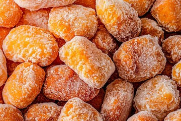 Crispy Frozen Chicken Nuggets in Close-Up, Showing Texture and Breaded Coating, Ideal for Fast-Food
