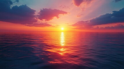 Obraz premium Golden Hour Sunset over the Ocean