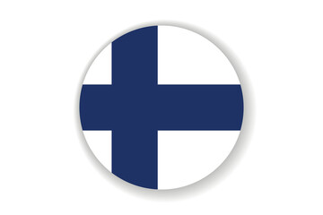 Flag of Finland. Finnish national symbol in official colors. Template icon. Abstract vector background. Round glass light ball, 3D big bubble, sphere