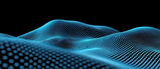 Virtual quantum cryptography with flowing dots and stock visualization concept in the future