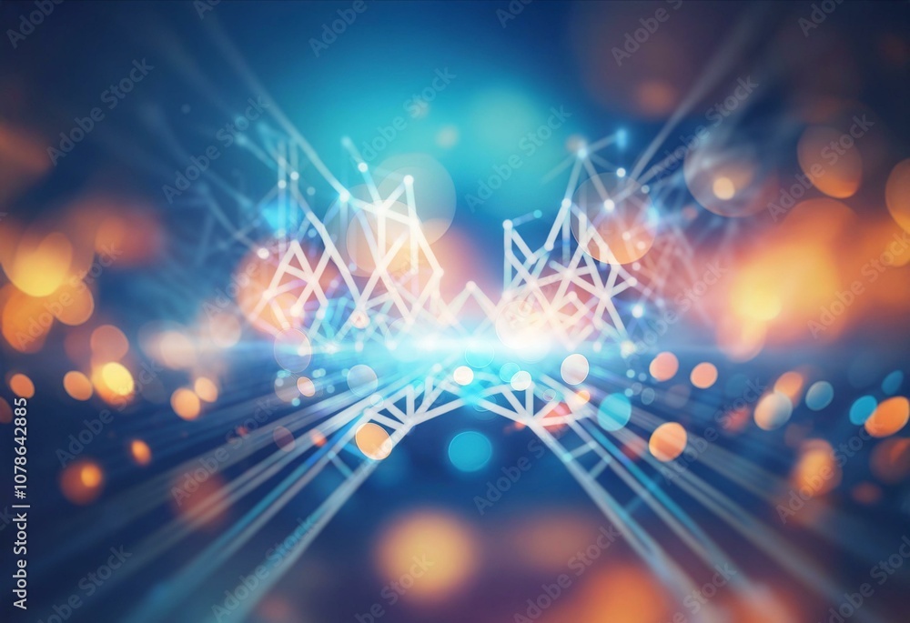 Aufkleber Abstract digital landscape with a futuristic feel and glowing lines.