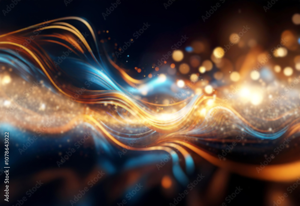 Aufkleber abstract glowing lines in wave pattern.