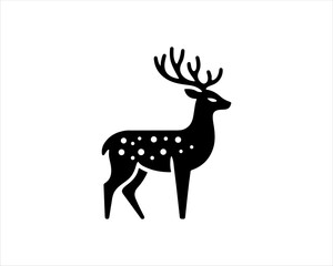 Deer head icon symbol vector illustration. Deer logo vector template. Silhouette deer logo design for T-shirts.