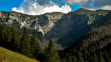 Obraz premium Sunset in Polish Tatra National Park 